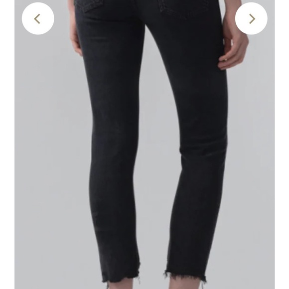 AGOLDE Toni raw Hem Slim Straight Mid Rise Jean Feral Black 30 - Picture 3 of 11